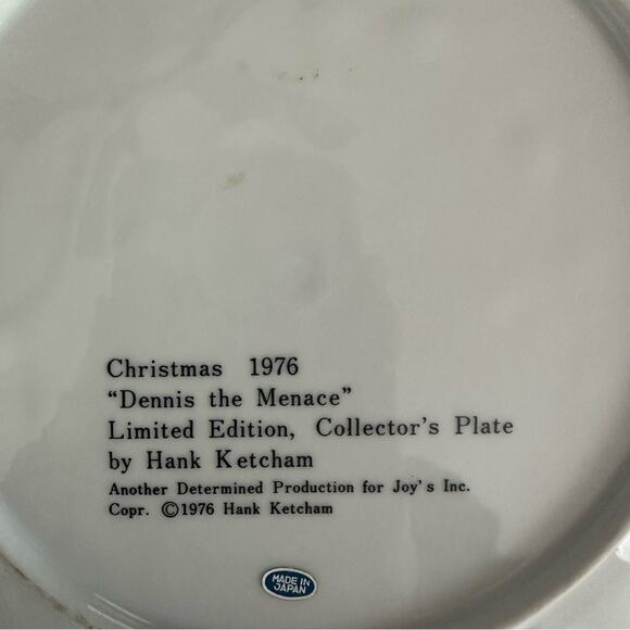 💥Merry Christmas 1976 “Dennis the Menace” Limited Edition Collector’s Plate - Picture 4 of 4
